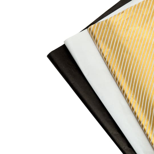 Black, White &#x26; Gold Tissue Paper Pack by Ashland&#xAE;